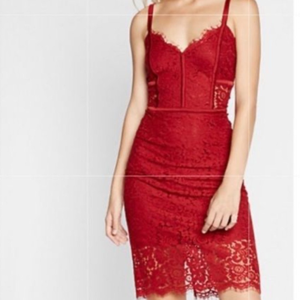 Express Red Lace Dress